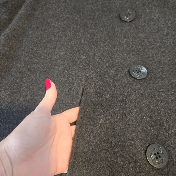 Jessica London Womens Wool Double breasted Dark Grey Coat Size 20 Pockets Winter - Picture 7 of 10